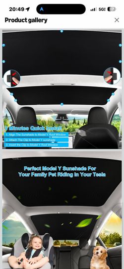 Tesla Model 3 Accessories 2024 Visor Sunroof Sun Shade UV Reflector Reflective Covers Block Harmful UV Rays Glare Black