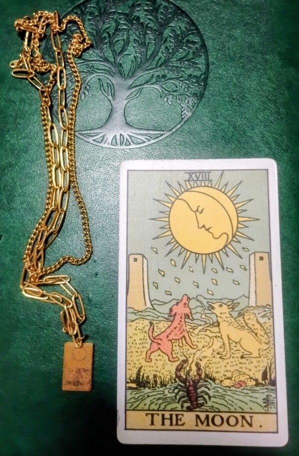 The Moon Tarot Card Necklace