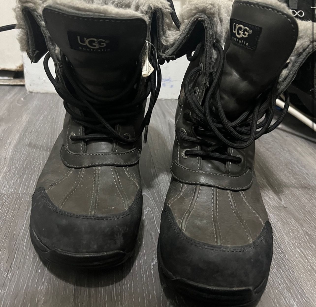 Black And Gray Ugg Winter Boots Size 9