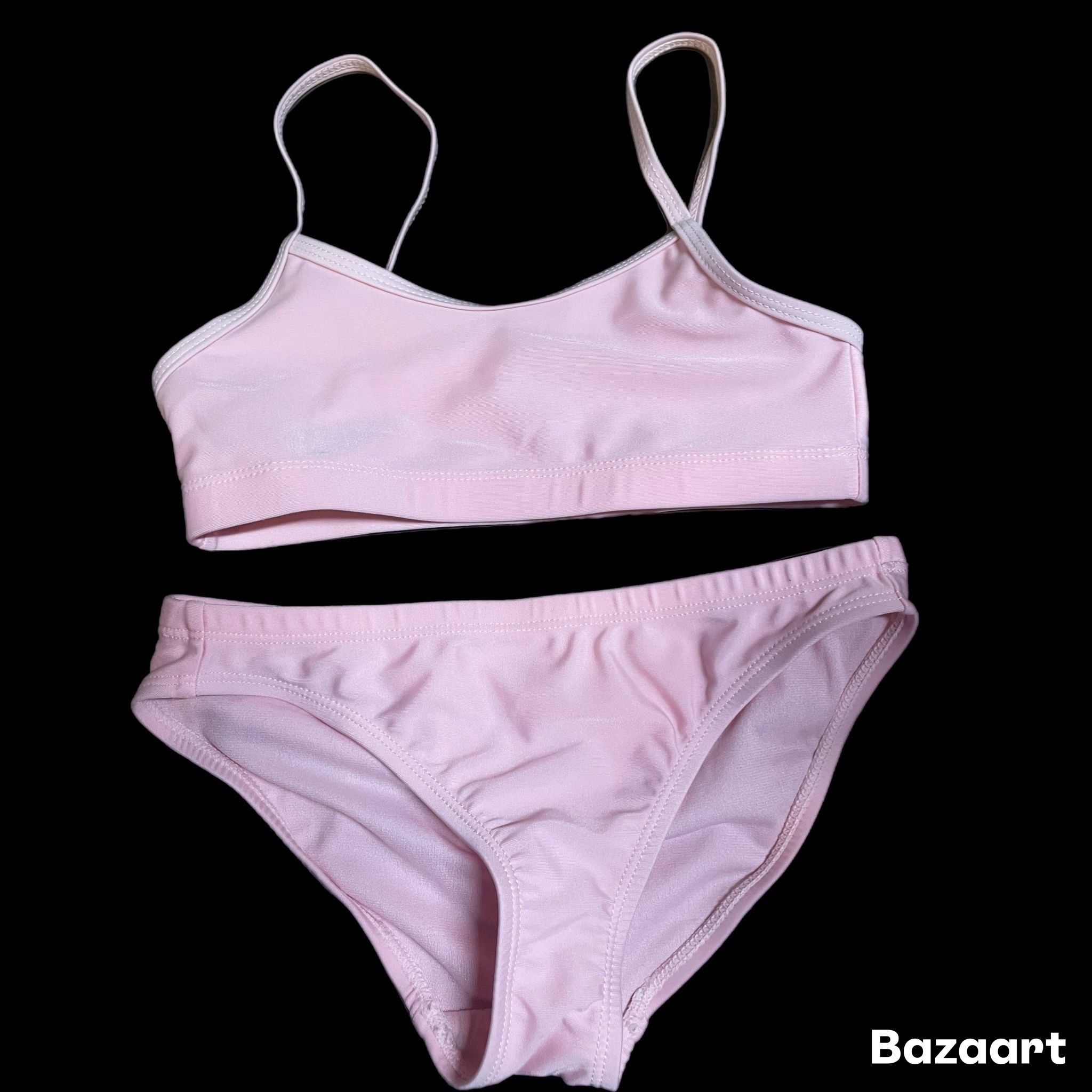 Girls Sz Small 2 Piece Pink Bikini Bathing suit Swimwear Ideology 