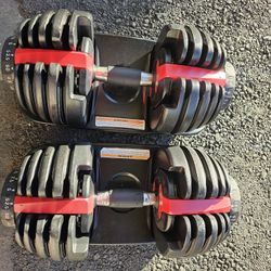 Pair Of Adjustable Dumbbells 52.5 Lbs Each 