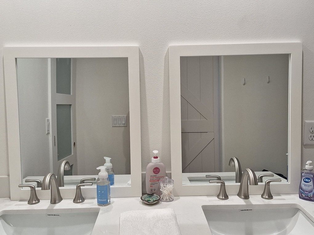 2 New White Vanity Mirrors $ 65 Obo