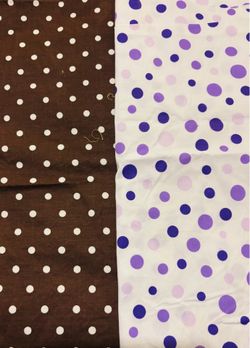 Fabric 2 Pcs Cotton Fabric Brown 16”x46” White 14”x27  New