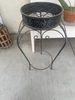 Decorative Metal Plant Stand & Decorative crate