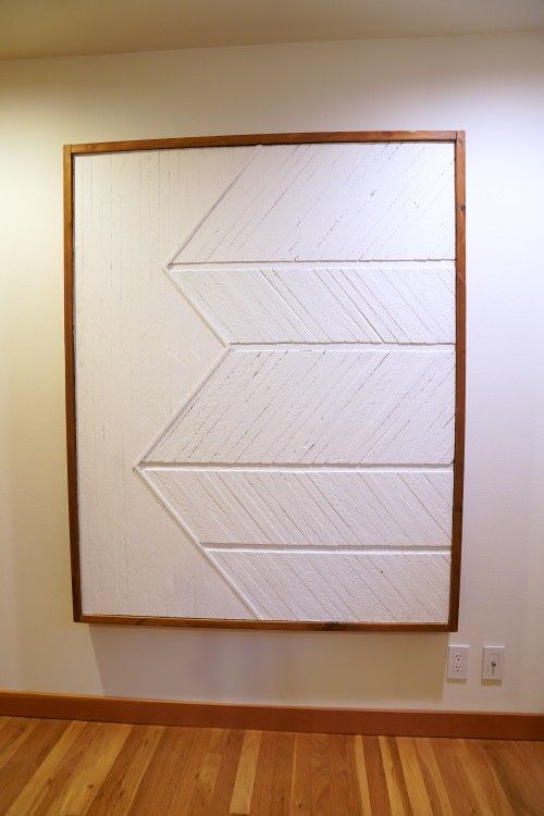 Large wooden wall art piece or headboard