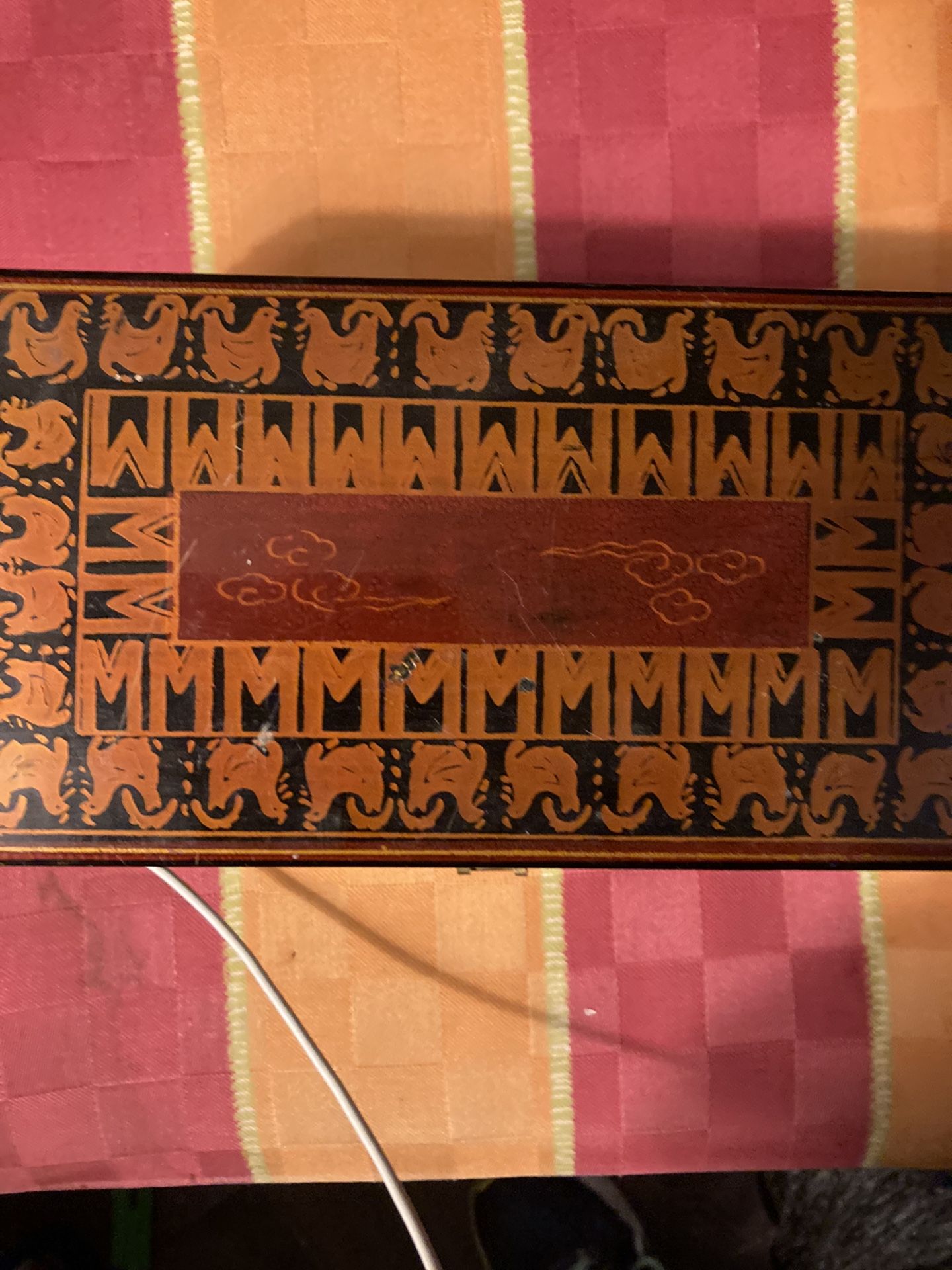 Vintage Lacquered Jewelry Box Large