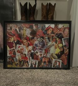 Vintage Framed Puzzle Poster