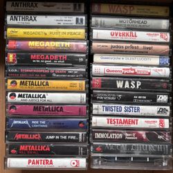 Metal Cassette Tape Lot and Promo Megadeth Poster  OBO