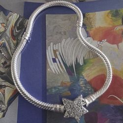 Pandora Sparkling Star Bracelet Sz 18, 19, 20