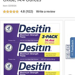 $15 for 3 tubes of Desitin 4.8 oz