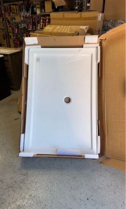 54”X36” Shower Pan Base Center Drain in White