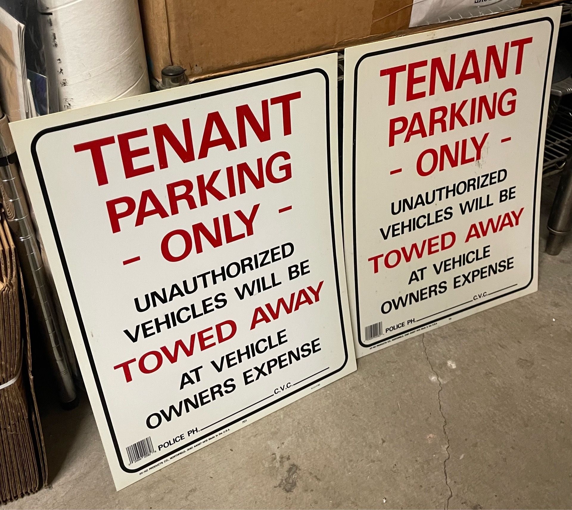 Tenant Parking Only Tow Away Signs (2)