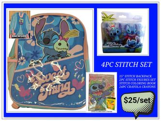 4PC STITCH  "BACK TO SCHOOL" BACKPACK SET