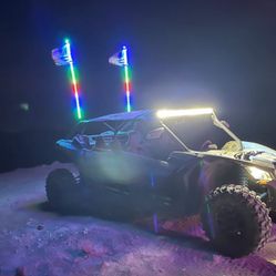 Polaris Rzr Can Am Maverick X3 Atv Quad Rock Lights Whips Chase Light Led Bars