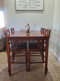 Wooden Counter Height Dining room table and chairs