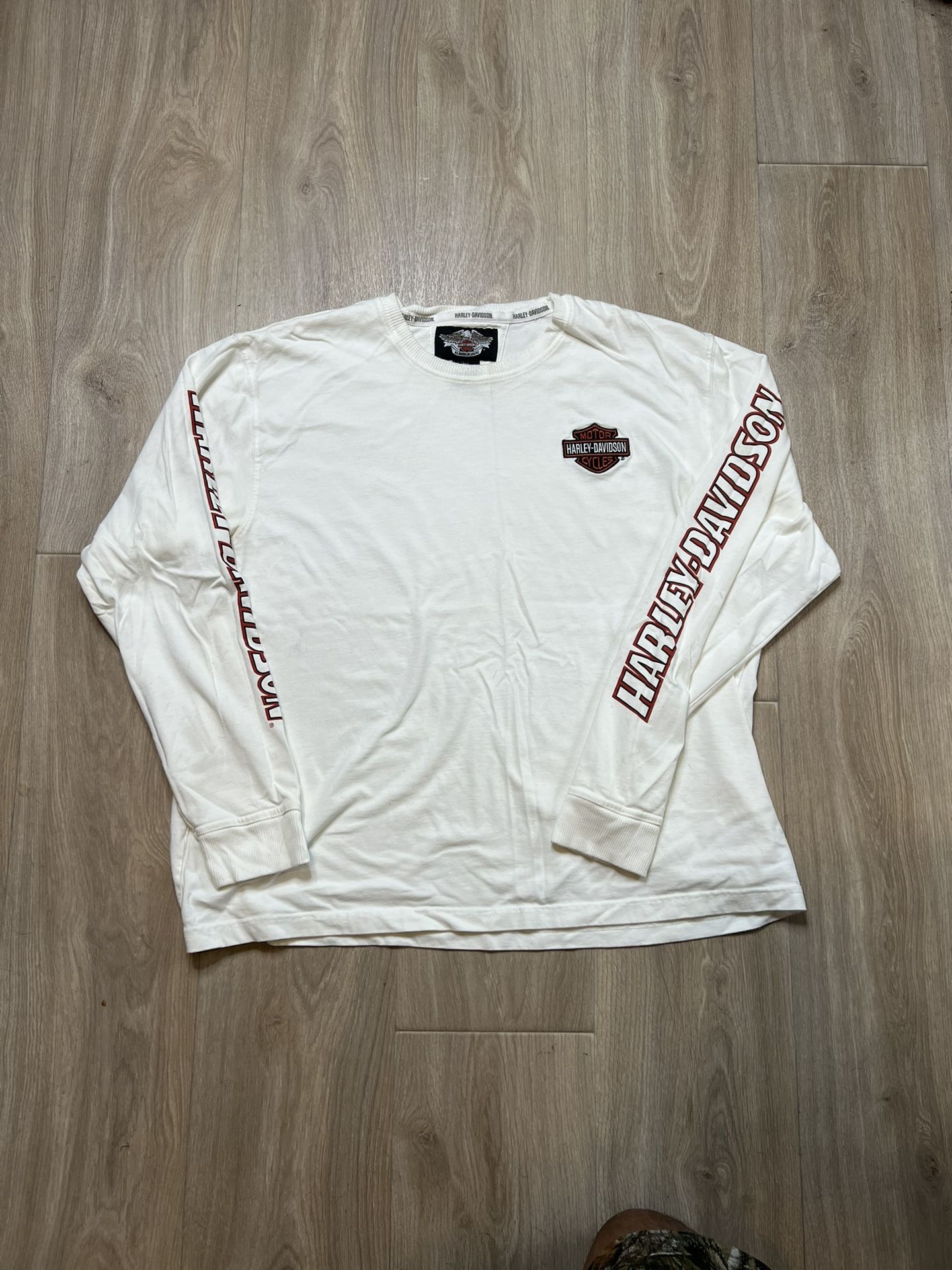 White Harley Davidson, long T-shirt