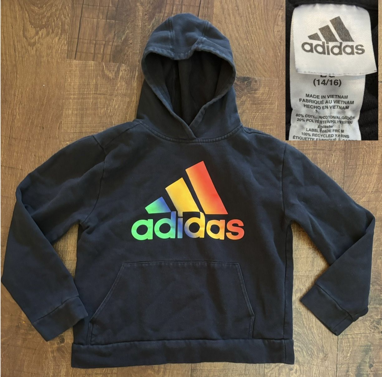 Adidas Unisex Youth Hoodie Sz Large