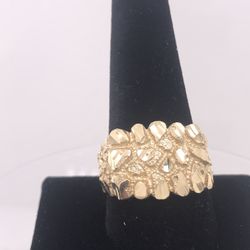 Nugget Gold Ring 10K New 