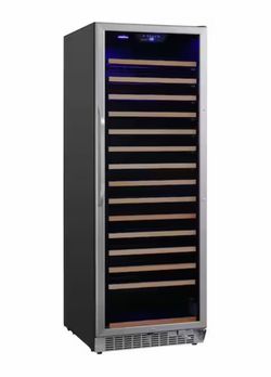 EdgeStar 151 Bottle Black Cabinet Stainless Steel Door Wine Cooler