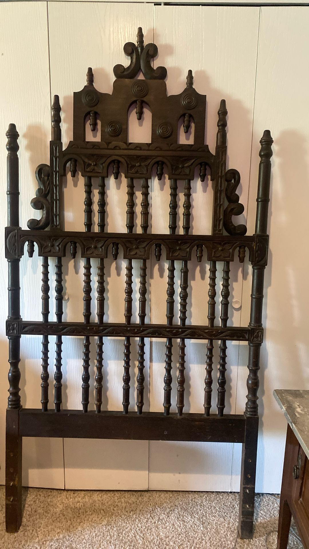 Hand carved wooden Headboard (Twin)