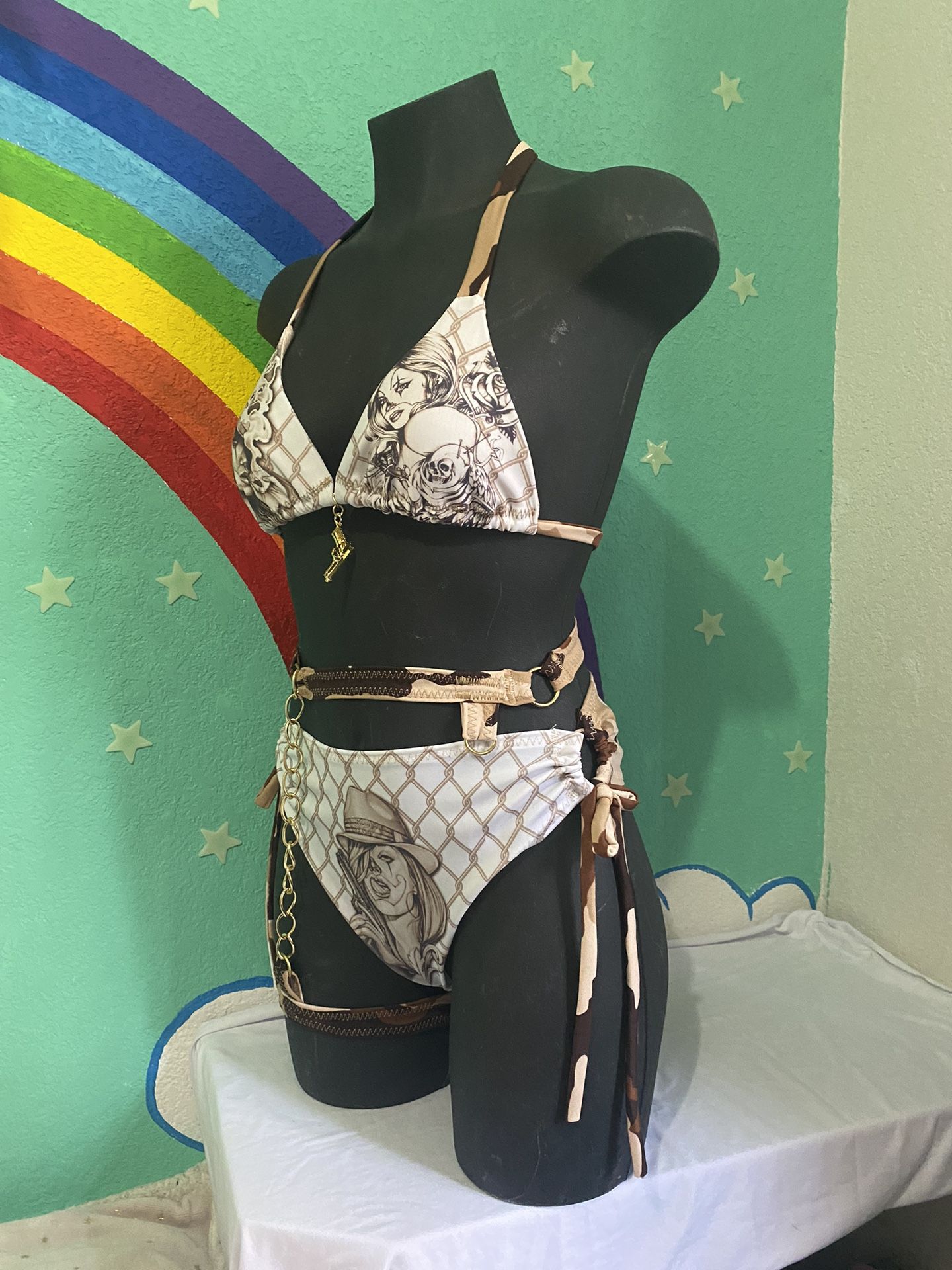 Designer Exotic Dancewear Bikini Outfit