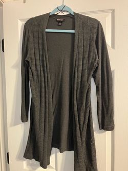 BYdesign Gray Open-Front Cardigan Sweater