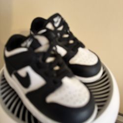 Nike Dunk Low (TDE) Baby Shoes Black/White Size 7C CW1589-100