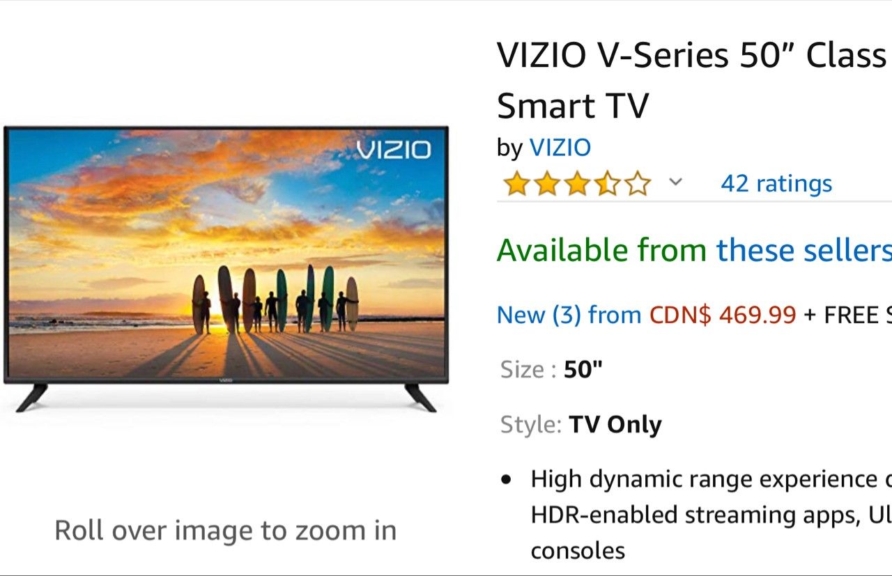 Vizio smart tv 50"