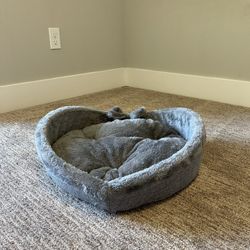 Grey Heart-shaped Cat Bed