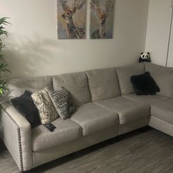 L Shape Sofa Light Gray