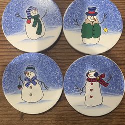 Ceramic Snowman Coasters