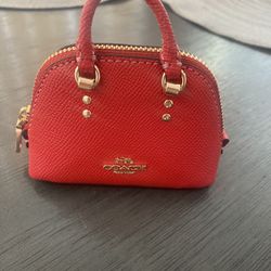 Coach Mini Satchel Coin Keychain 