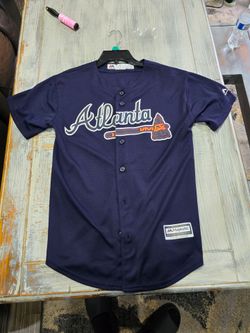 STITCHED SEWN MAJESTIC ATLANTA BRAVES BASEBALL JERSEY YOUTH LARGE