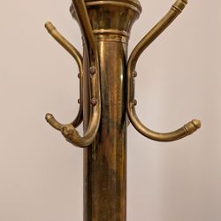 Vintage Brass Coat Rack/Hall Tree Mid Century 1930s-50s