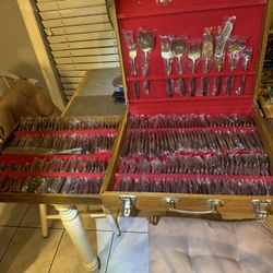 Gold Plated 144 Pieces Of Flatware 