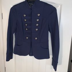 Navy knit military Jacket