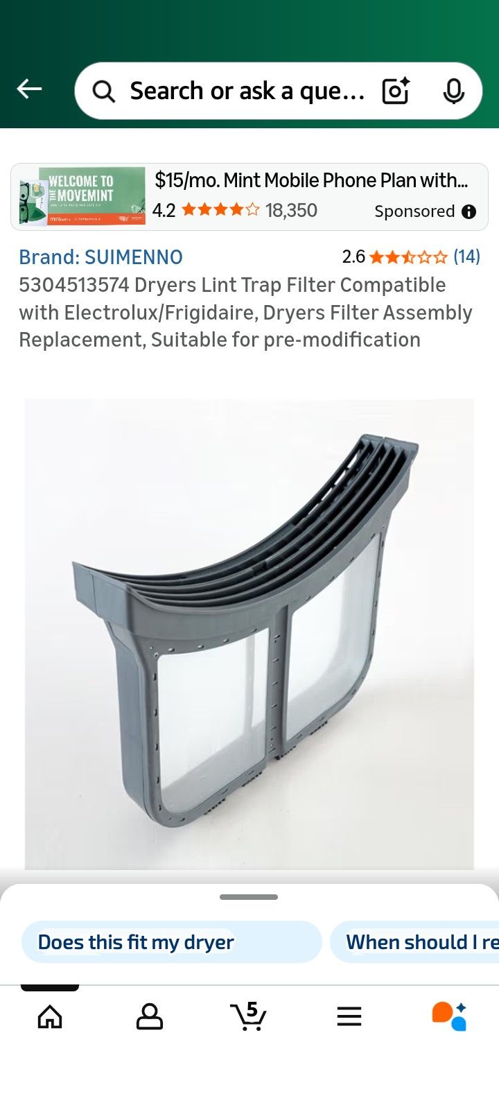 Eletralaux Dryer Lint Trap Or Frigidaire