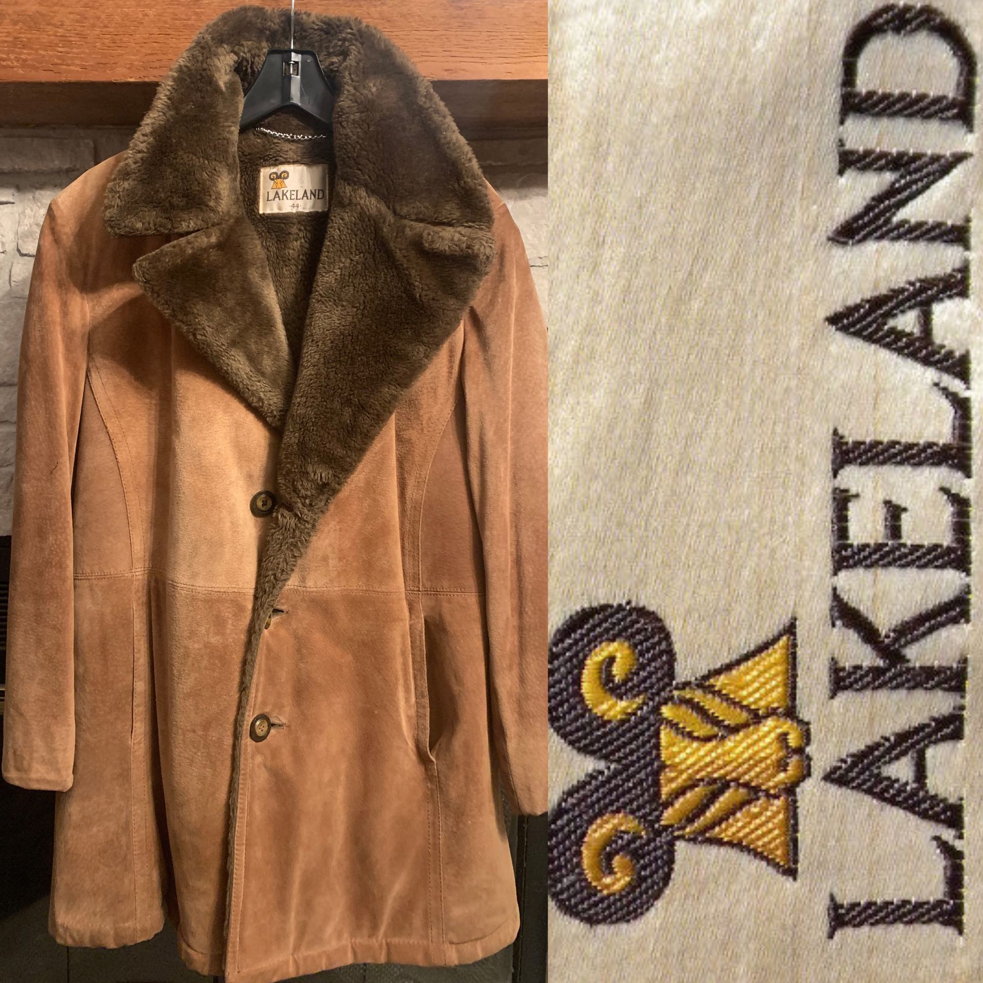 VTG Lakeland Brown Suede Leather Rancher Jacket, Western, Size 44