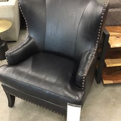 Leather Library Wingback Chair