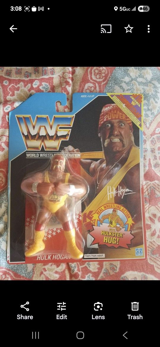 MOC Rare Vintage Hasbro Hulk Hogan WWF. Hulkster Hug