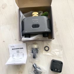 2 Zones WiFi Water Timer Brass Inlet and Outlet, Sprinkler Timer for Garden Hose, APP Remote Control WiFi Hose Timers with Gateway, Voice Control with