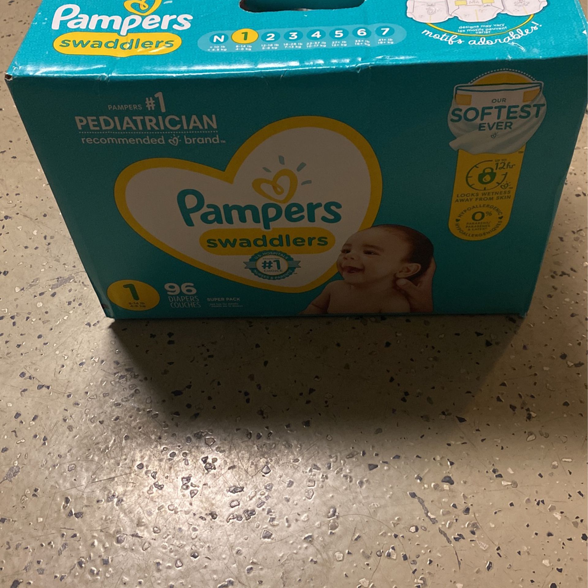 Pampers Swaddlers Size 1 96 Count Brand New 