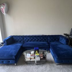 127” Velvet Sectional Sofa 
