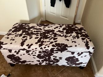 Christopher Knight Home Breanna Storage Ottoman Bench, Cow Print