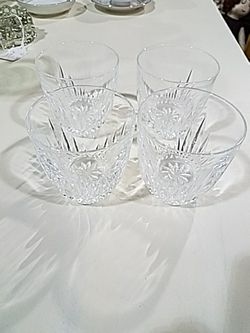 4 Short Crystal Glasses