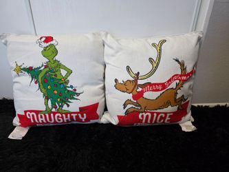 Dr. Seuss Grinch Reversible Christmas Pillows – Set of 2