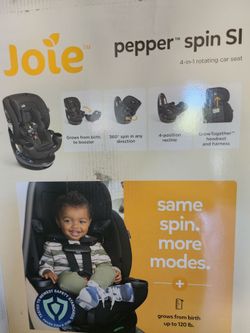 Brand new in sealed box- Joie Pepper Spin SI Rotating 4-1 Convertible Car Seat
360 degree spin turns the car seat