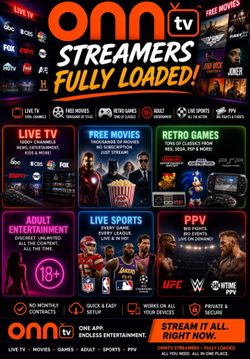 Onn streaming device Fully loaded