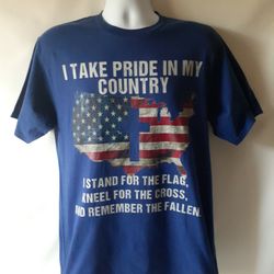 Port & Company men's blue graphic t-shirt size M