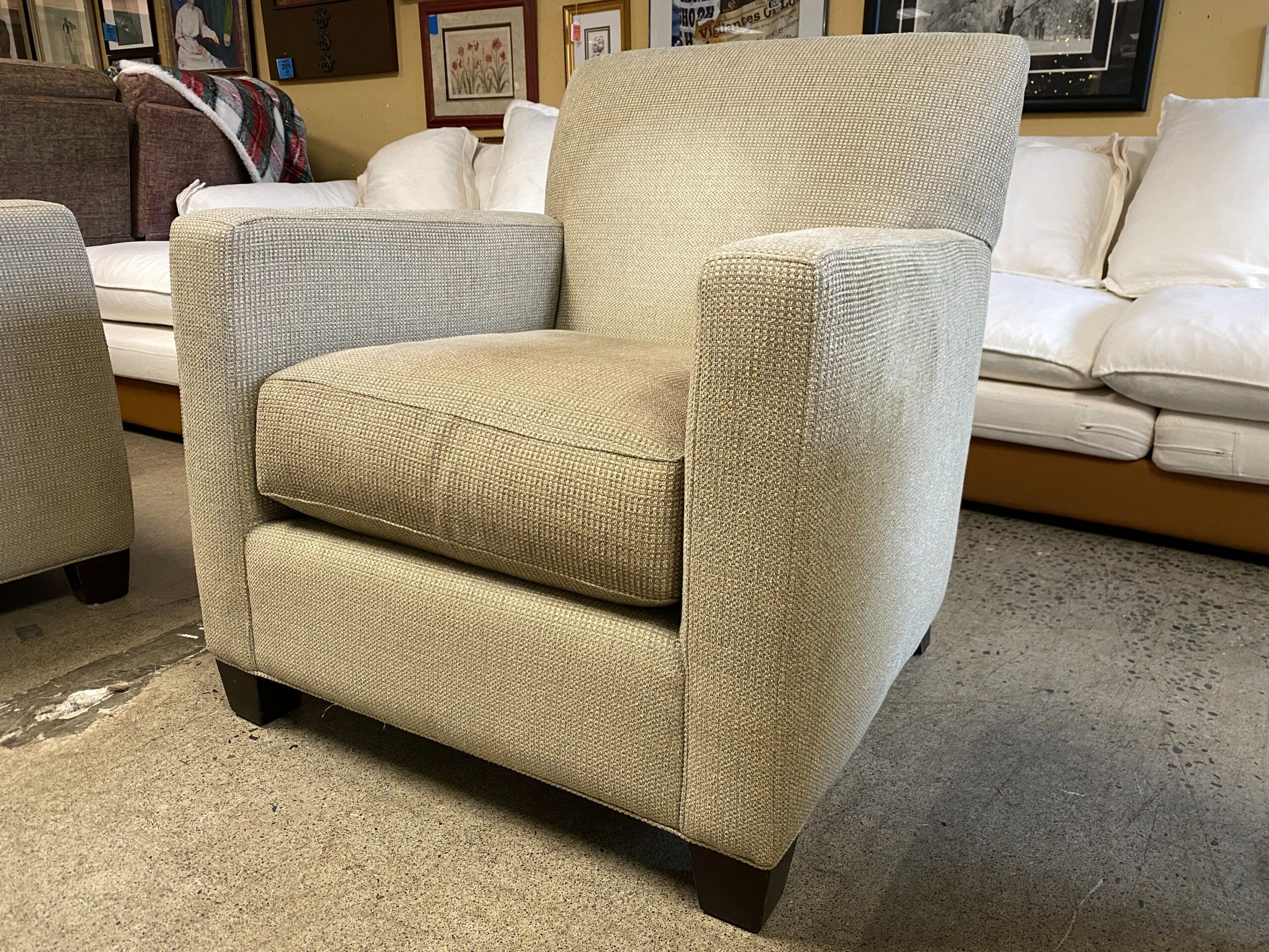 CRATE & BARREL Beige Upholstered Armchair